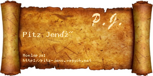 Pitz Jenő névjegykártya