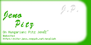 jeno pitz business card